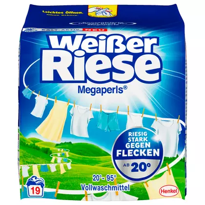 Detergent rufe Weißer Riese Mega Perls, 19 spalari